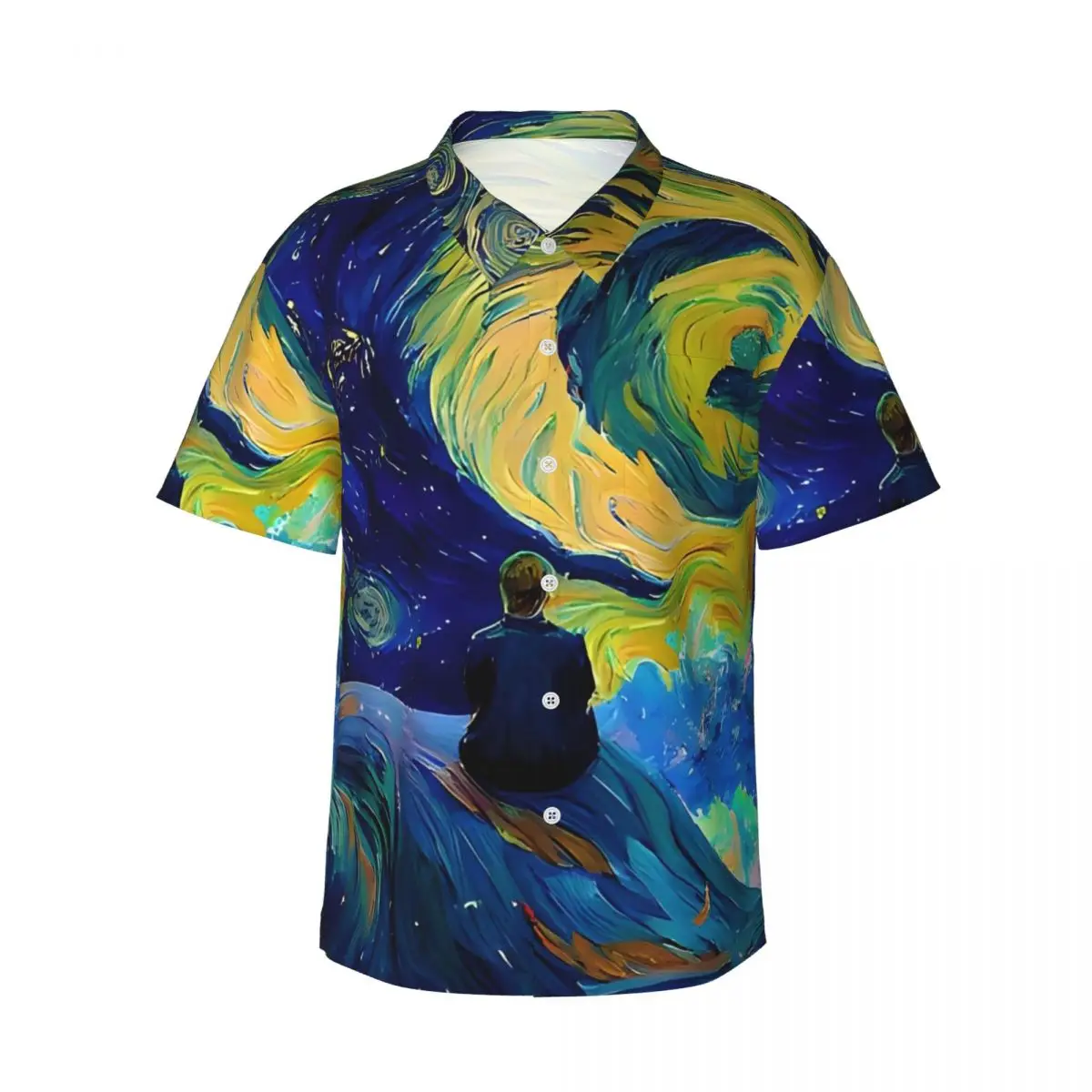 

Van Gogh Vacation Shirt Abstract Starry Night Hawaiian Casual Shirts Men Vintage Blouses Short Sleeve Comfortable Design Top