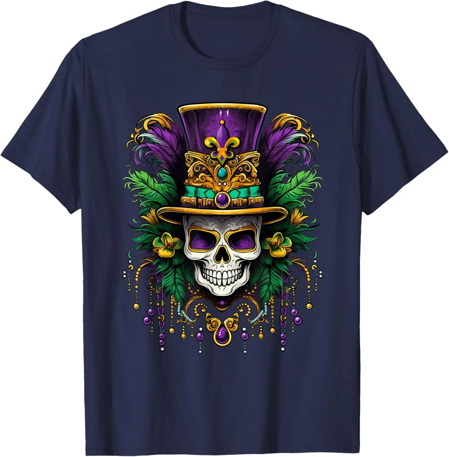 Mardi Gras Costume Sugar Skull Carnival New Orleans Trip T-Shirt, Unisex, Fashionable Spring/Summer 2026 New Arrival