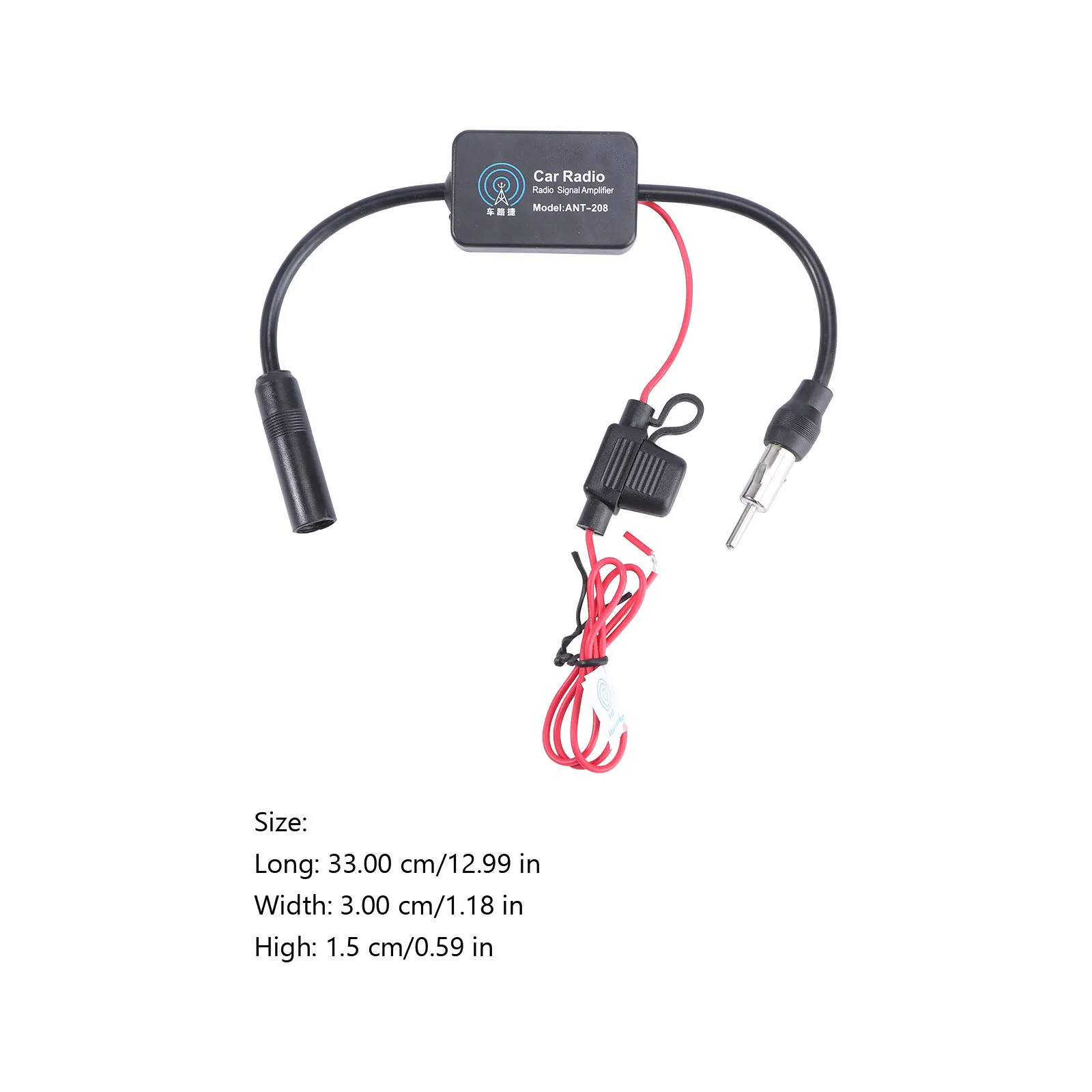 Auto-Antennenverstärker, schwarz, FM-Am-Signalverstärker, wasserdicht, langlebig, Radioempfang, Verstärkungskabel-Adapter