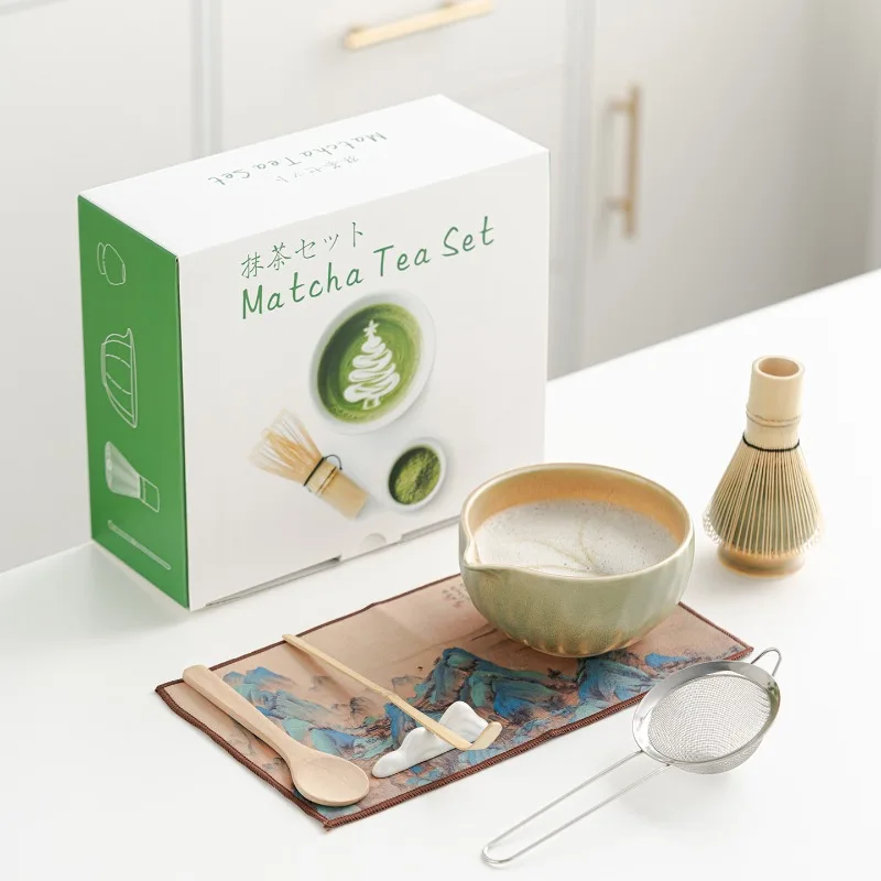 Japanesestyle Matcha Bowl Matcha Set Hammer-pattern Kiln Change Song Dynasty Tea Baibenli Tool Set Family Gift Companion Tea Set