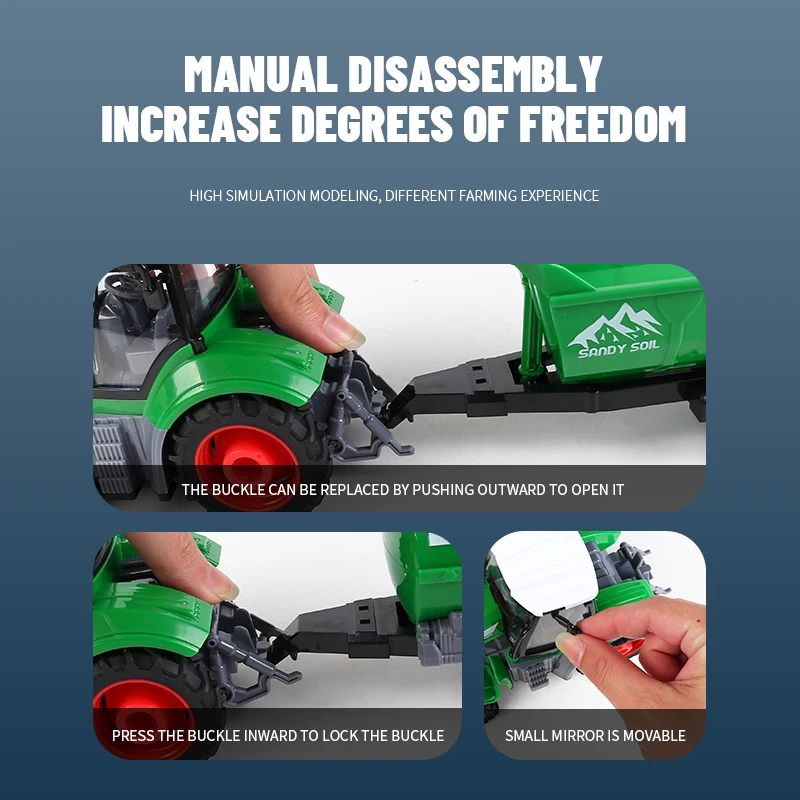 RC Farmer รถบรรทุกรถ 1/24 27 MHz รีโมทคอนโทรลรถแทรกเตอร์ Trailer รถบรรทุกฟาร์มวิทยุควบคุมยานพาหนะไฟฟ้าสําหรับเด็ก