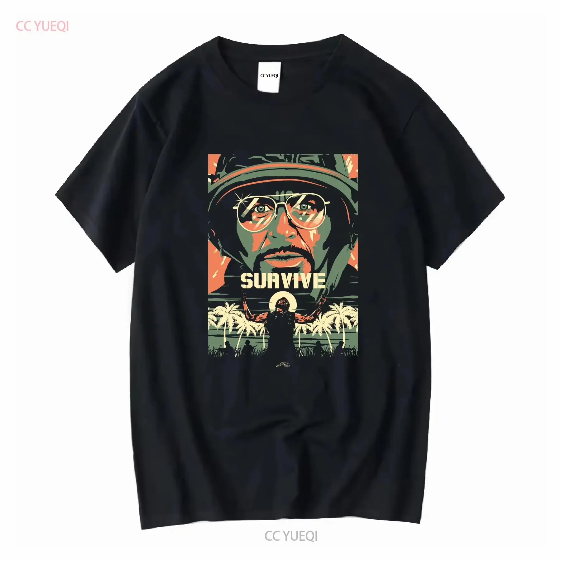 Tropic Thunder Survive T Shirt Kirk Lazarus Cool For Him vintage Washed graphic Casual Stretched Soft Unisex designer clothes