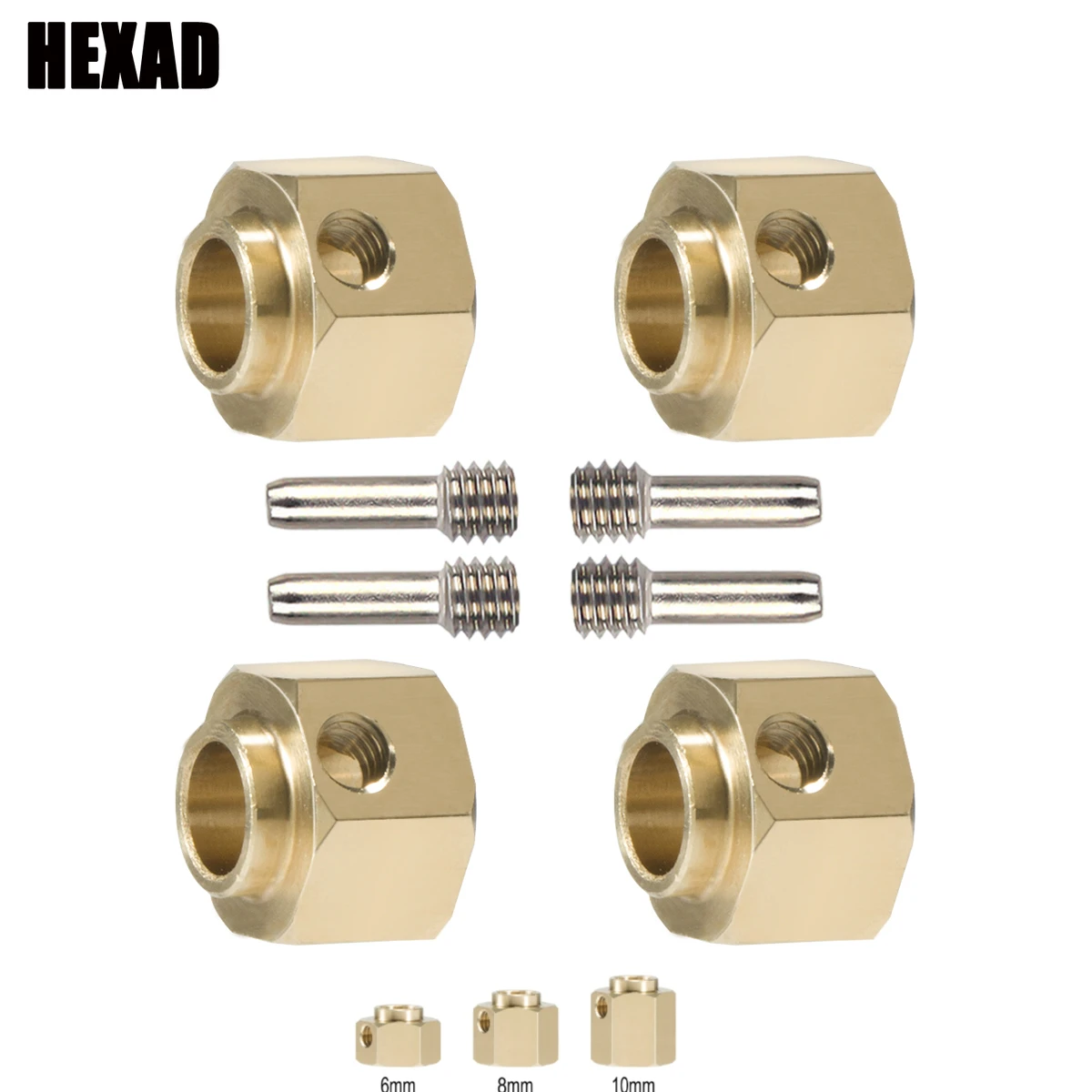 4PCS 6mm 8mm 10mm Brass Widen Wheel Hub Hex Extended Adapter for 1/10 RC Crawler TRX4 TRX6 Upgrade Parts Accessories