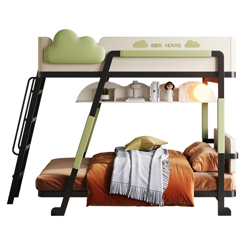 

Simple children's bunk beds multi-functional up and down with the same width solid wood high and low