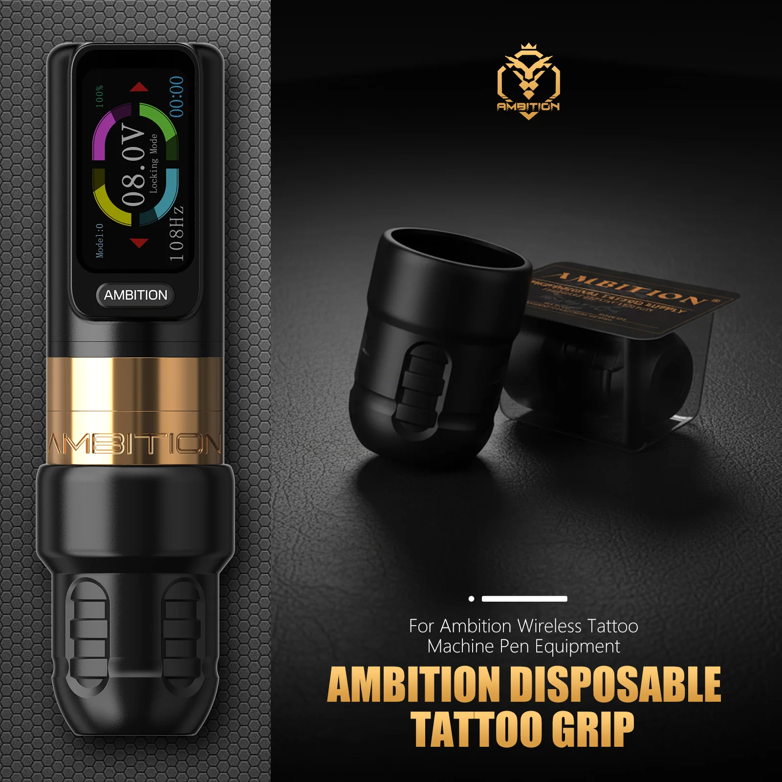 Ambition P2 Disposable Tattoo Grip Size 28-32-36-42mm 12pcs Silicone Material for Ambition Wireless Tattoo Machine Pen Equipment
