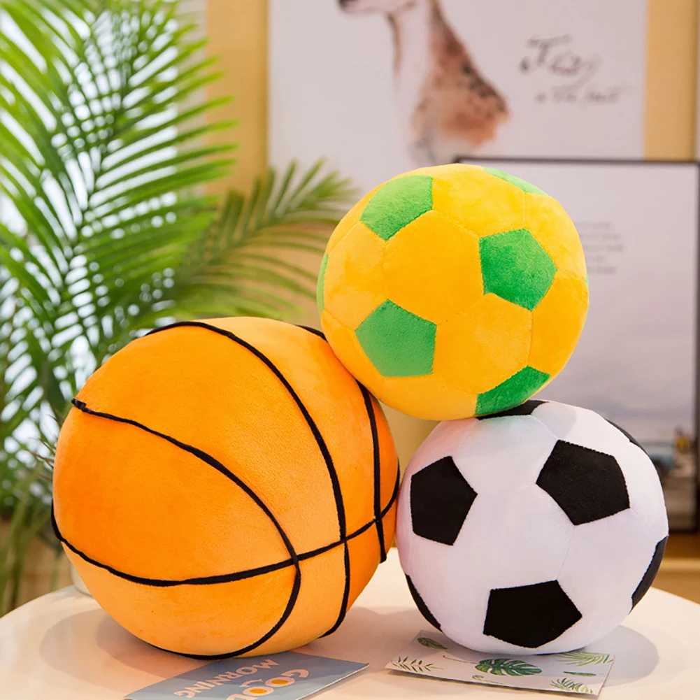 Imitation Football Basketball Plush Pillow Kids Stuffed Plush Toys Simulation Ball Early Education Toy New Year Gifts For Kids