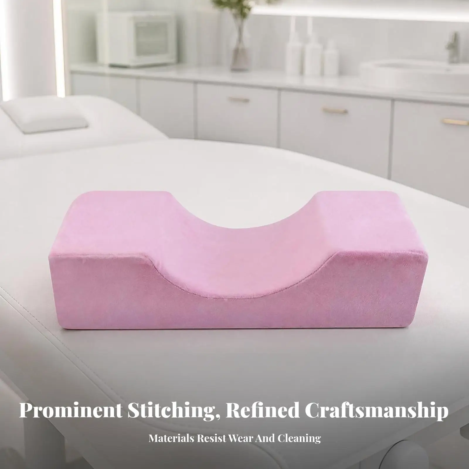 Velvet Covered Beauty Salon Pillow for Eyelash Extension Beds with Padded Surface for Client Relaxation