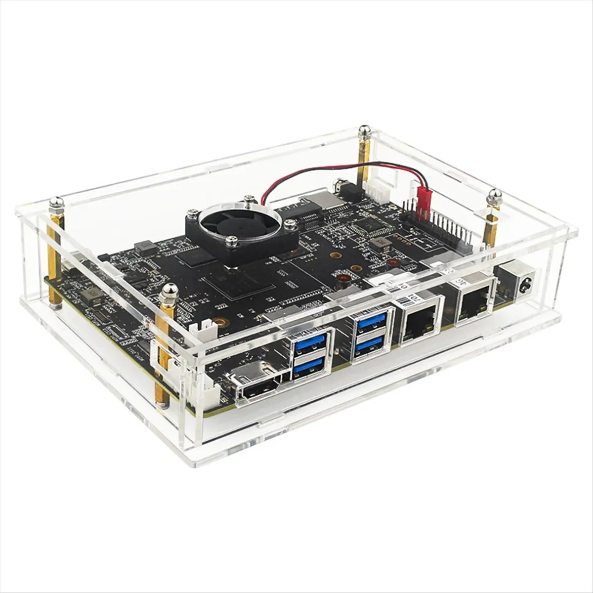 A48U For -F3 Acrylic Case Transparent Shell Protective with Cooling Fan for -F3 Development Board
