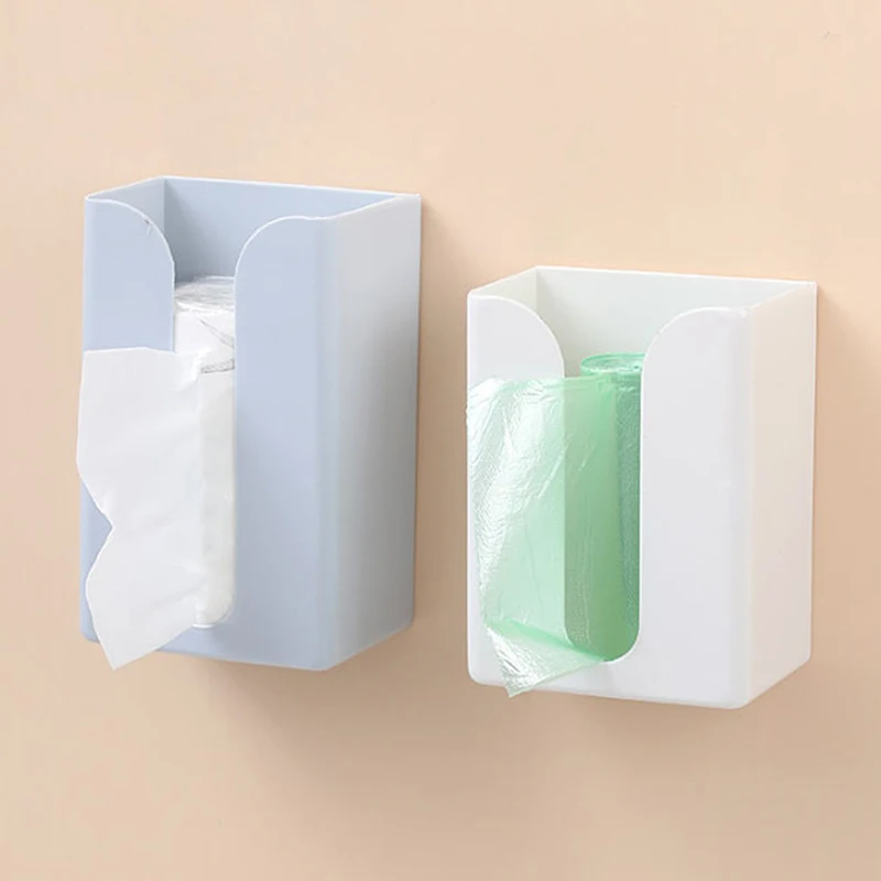 صندوق مناديل ذاتية اللصق مقاوم للماء ، حامل مثبت على الحائط ، تخزين قفازات منزلية للاستعمال مرة واحدة ، حقيبة منظم ورقي للمطبخ ، 1 *