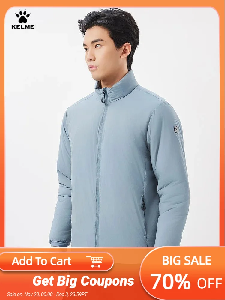 

Kelme уличная легкая хлопковая куртка мужская зимняя теплая ветрозащитная хлопковая куртка с воротником-стойкой для альпинизма и пешего туризма