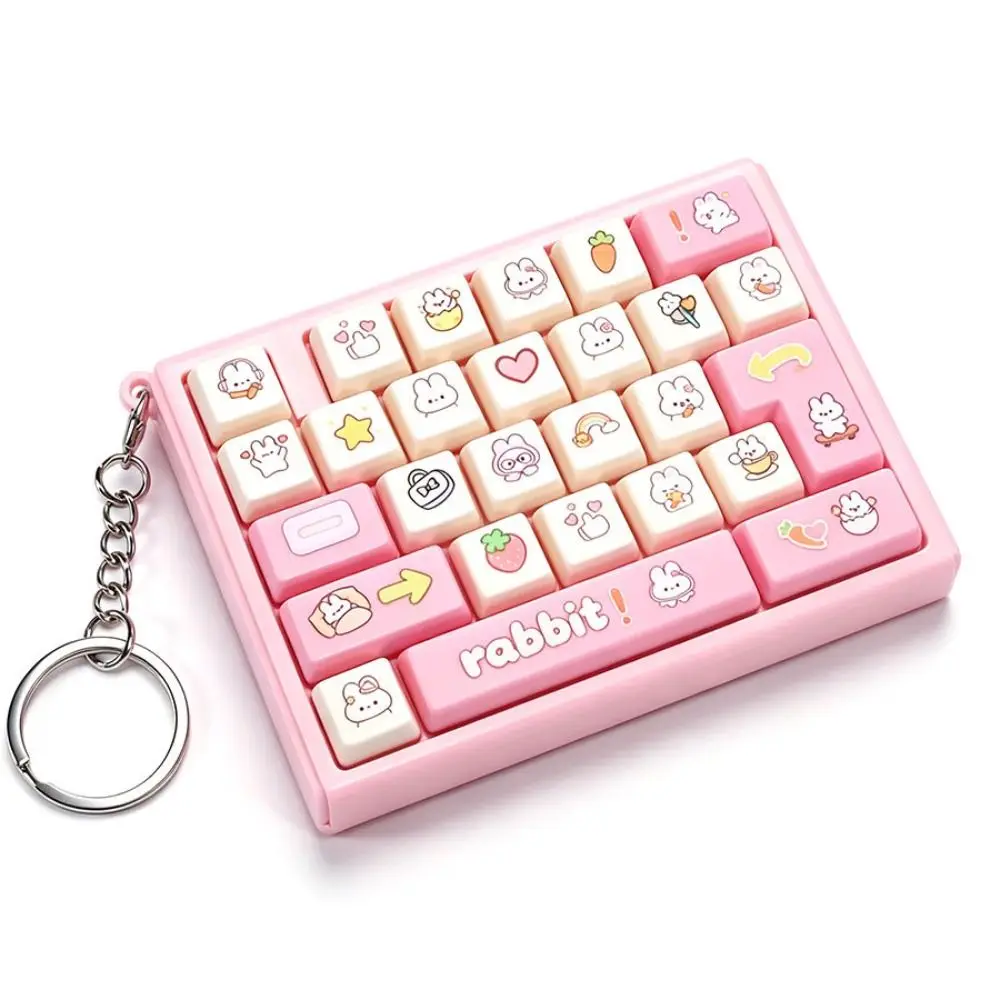 26 Key Decompression Button Creative Style Cute Design Mini Keyboard Pendant Bag Hanging Ornament Small Gift Keyboard Keychain