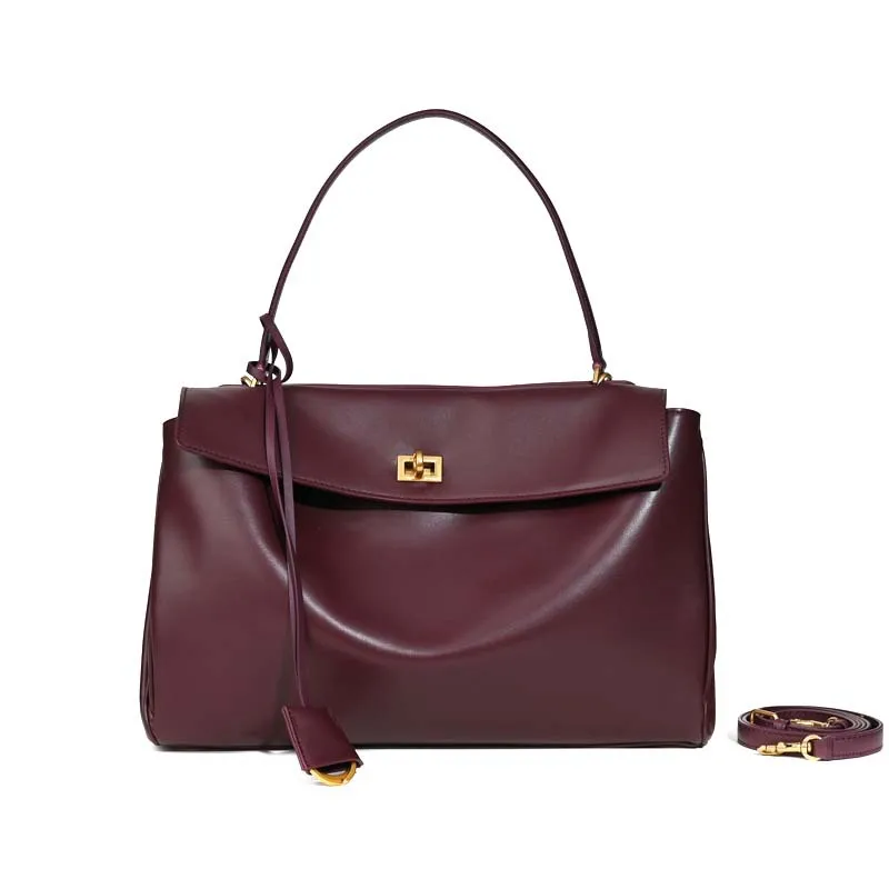 

2026 Luxury Brand Cowhide Woman Bags Spring Autumn Genuine Leather Women Totes Fashion Gold Buckle Shoulder Women HandBags