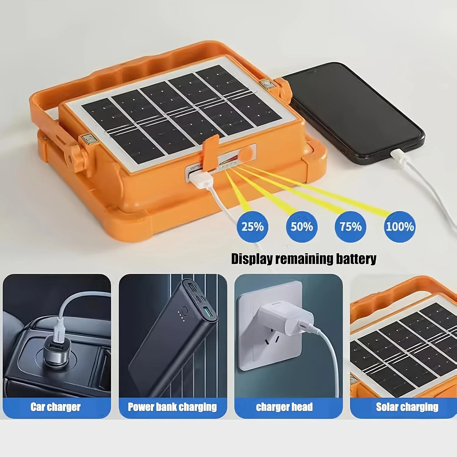 Solar Work Light Outdoor LED Solar Light Outdoor Waterproof Garden Light Emergency Camping Light Hanging Light Street Garden