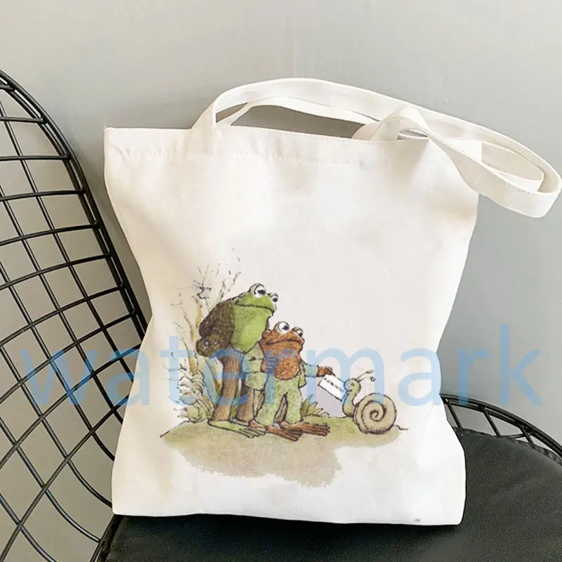 Anime Einkaufstasche Einkaufstaschen Seiten tasche für Damen Geschenk Frosch Leinwand Einkaufstasche Kröte Leinwand Einkaufstasche Froggy Gallore Leinwand Einkaufstasche – Detail 8
