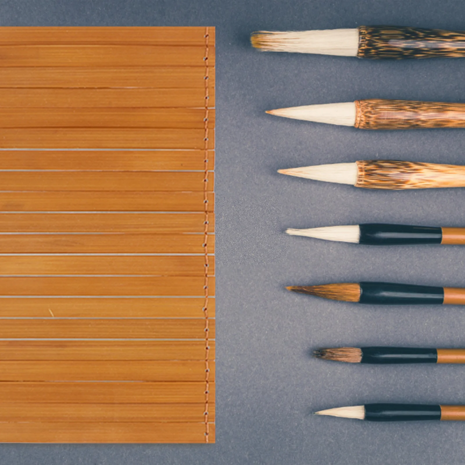 Chinese Bamboo Writing Slips Handmade Calligraphy Practice Set for Kids Vintage Style Art Craft Educational Scroll Pad