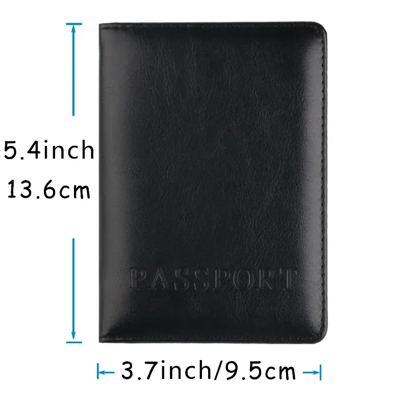 Unisex Simple PU Leather Travel Passport Holder Cover Case for Men Women Document Ticket Protective Multi-card Slot Storage Bag