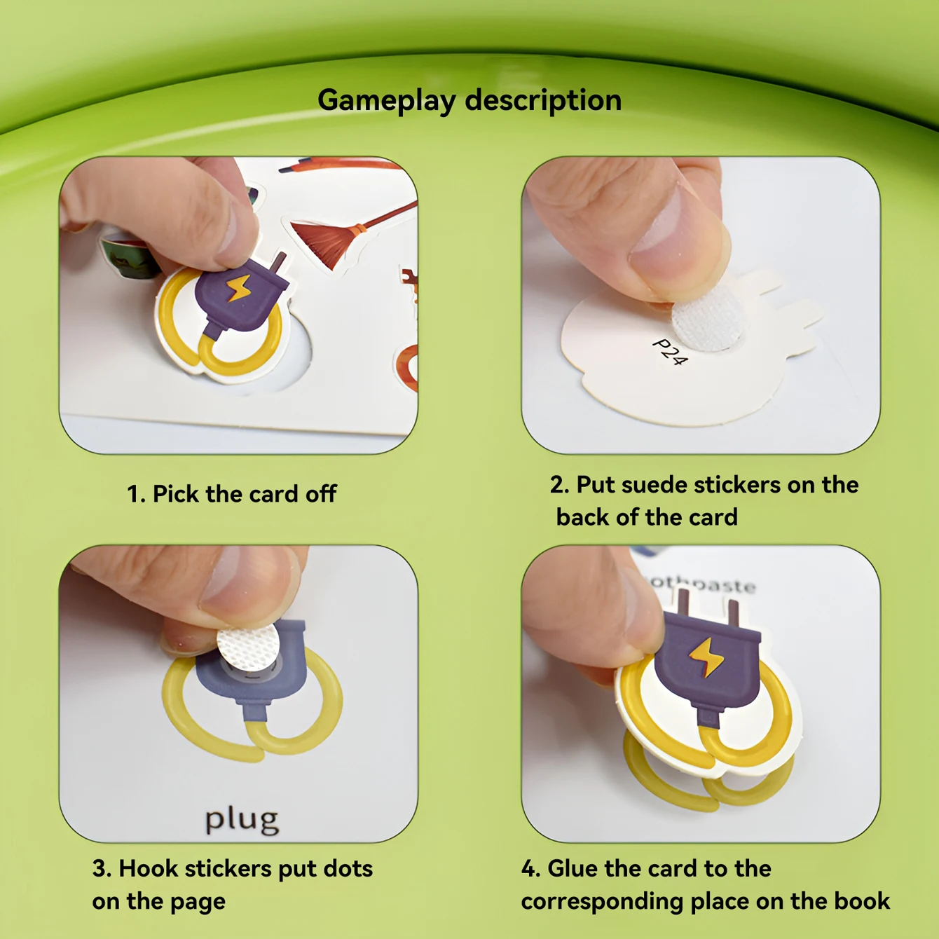 Fun hand-tear paste book can be repeatedly used rich cartoon patterns color early education cognitive card book