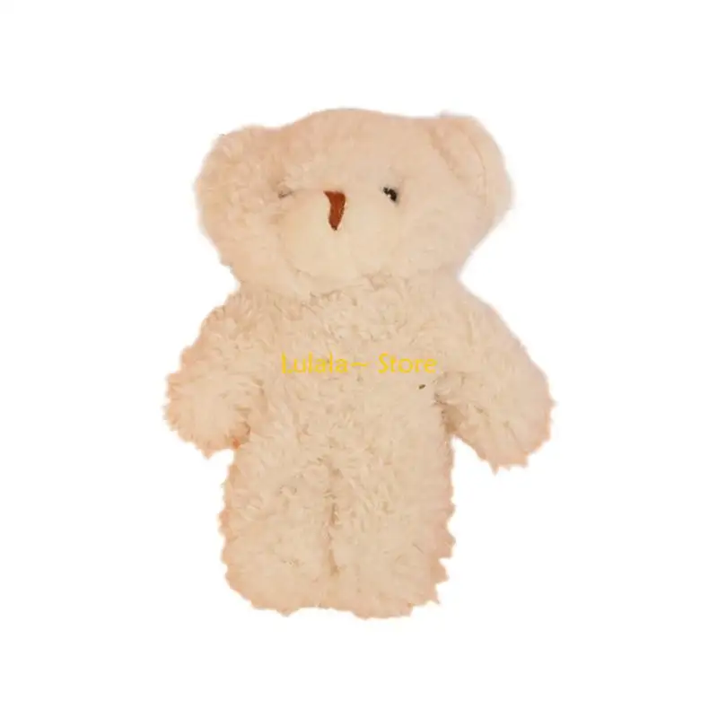 Y4QA Joint Bear Pendant Lovely Mini Bear Doll Plush Chain Backpacks Decors Handbag Accessories Kids Girl Birthday Gift
