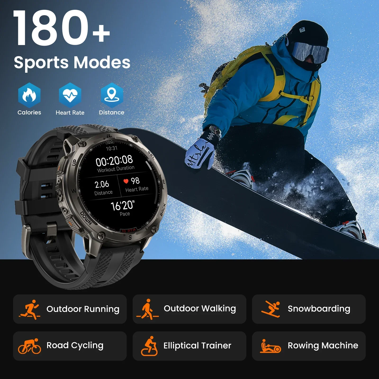 ساعة ذكية KOSPET Tank T4 للرجال من الفولاذ المقاوم للصدأ 6 مجموعات GPS خرائط غير متصلة بالإنترنت 100 متر مقاومة للماء 24/7 مراقبة الصحة لنظام Android iOS