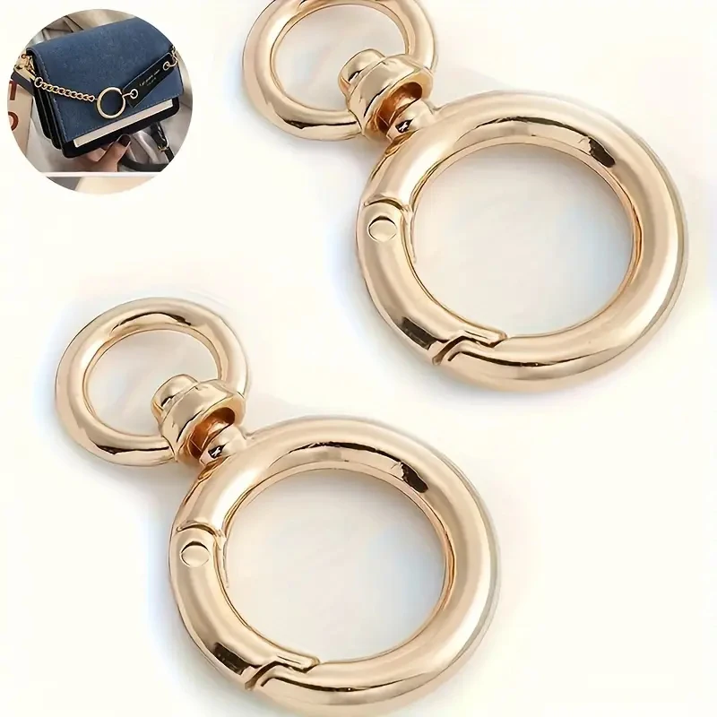 1/20Pcs Swivel Spring O Ring Metal Round Shape Lobster Spring Clasps Openable Keychain Hook Connector Clasp Buckles DIY Jewelry