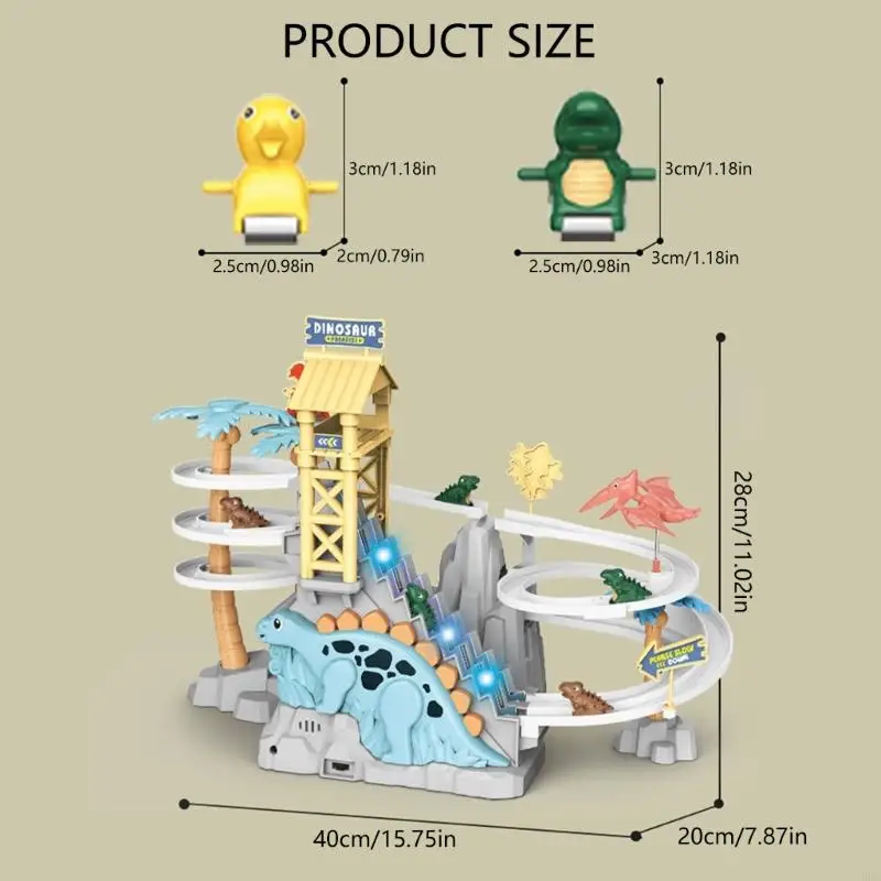 แทร็กไดโนเสาร์ไฟฟ้าเลื่อนการปีนเขาการเรียนรู้แบบอินเทอร์แอคทีฟการผจญภัยการผจญภัยของเล่น L8RB