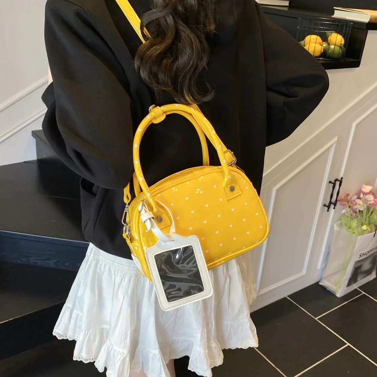 

Cute Heart Printing Handbag Day Clutch Korean Style Niche brand Female Bag 2025 New Summer Travel Pillow Crossbody Shoulder Bag