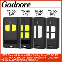 Gadoore TO.GO 2VA 4VA 2WV 4WV Garage Door Remote TO.GO 2VA TO.GO 4VA 433MHz Compatible with BENINCA TO.GO 2V 4VA 2WV 4WV