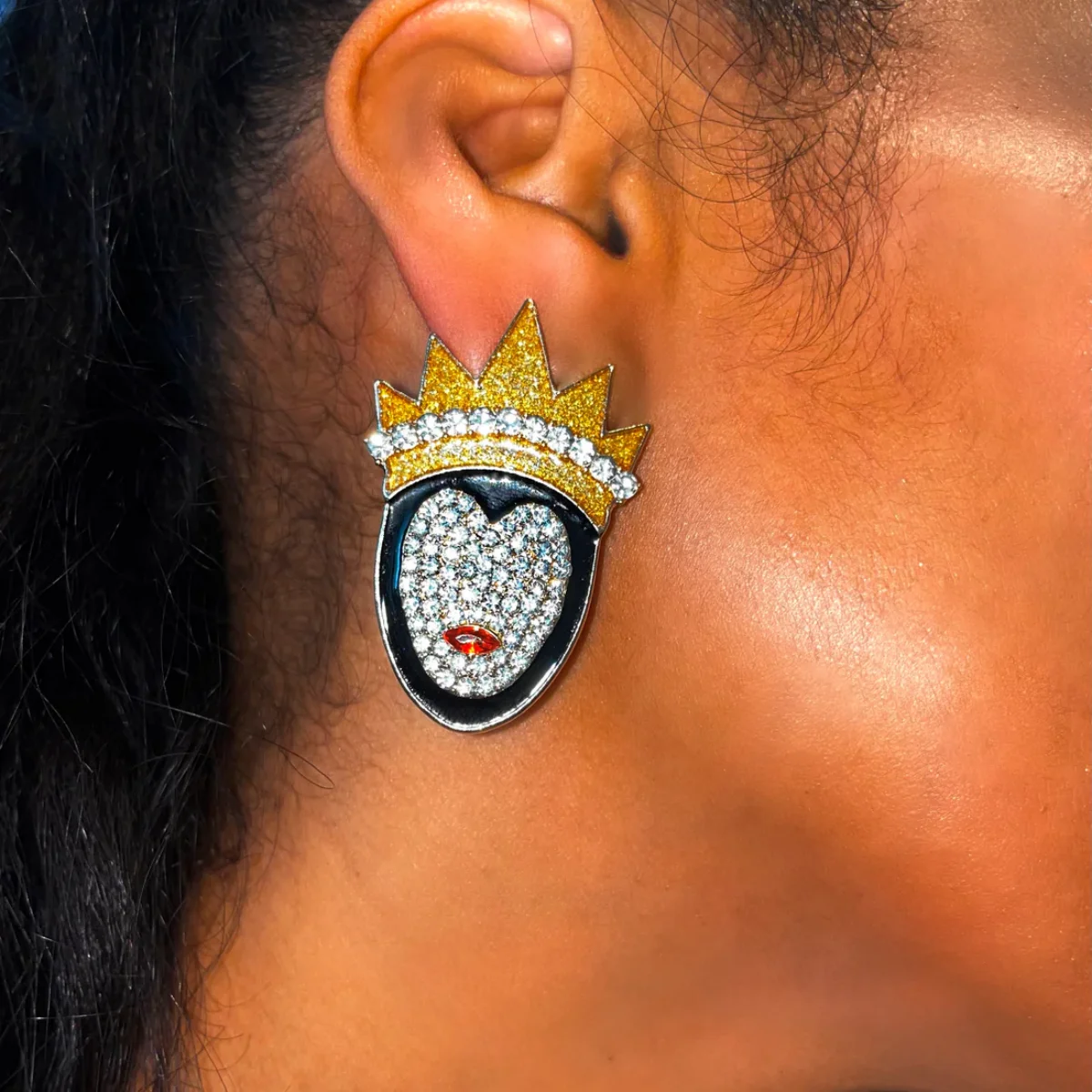 

Queen Grimhilde Earrings For Women Bling Rhinestone Metal Statement Jewelry Cute And Fun Creatice Gift For Friends And Lover