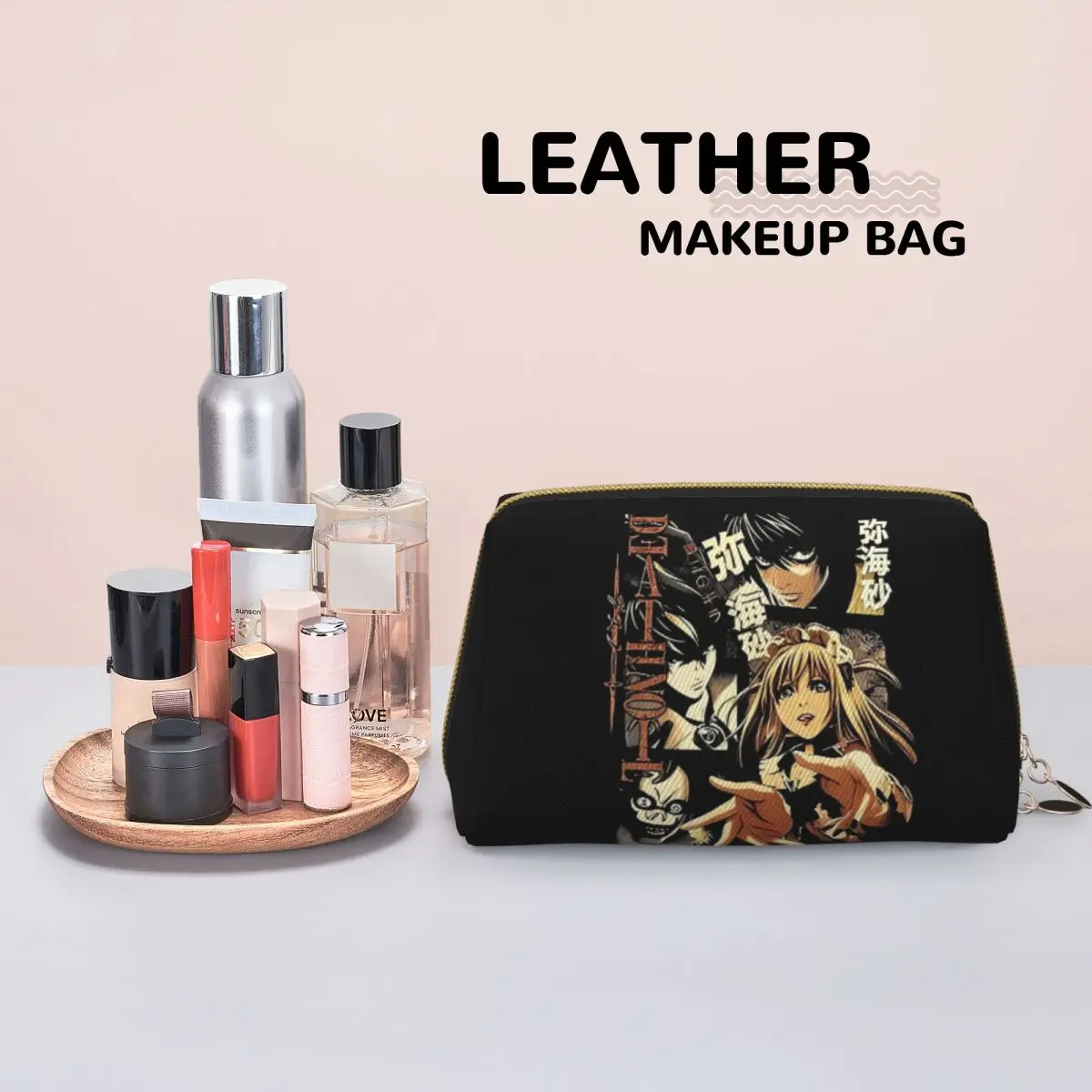 Classic Death Note Anime Women Cosmetic Bag Travel Makeup Organizer Pouch Toiletry Storage Dopp Kit Case