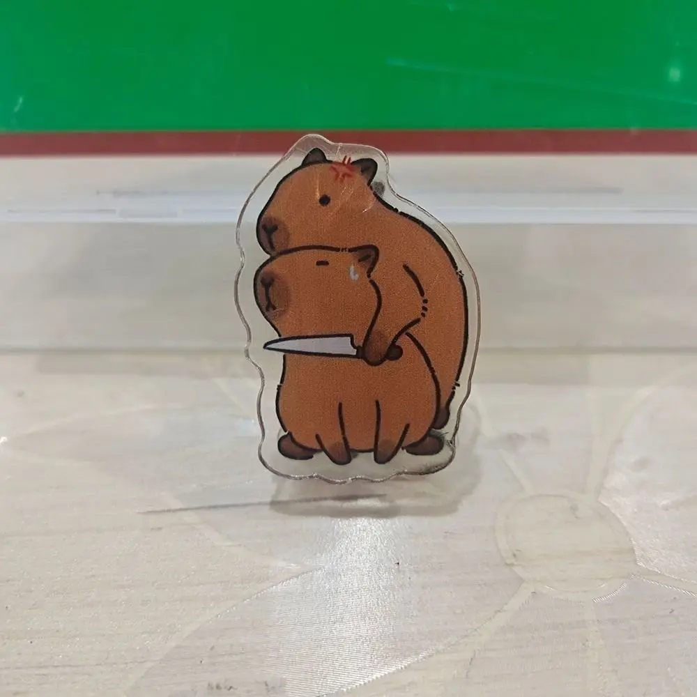 Multifunctional Acrylic PP Capybara Acrylic Clip Stationery Cartoon Photo Binder Clips Capybara Memo Holder