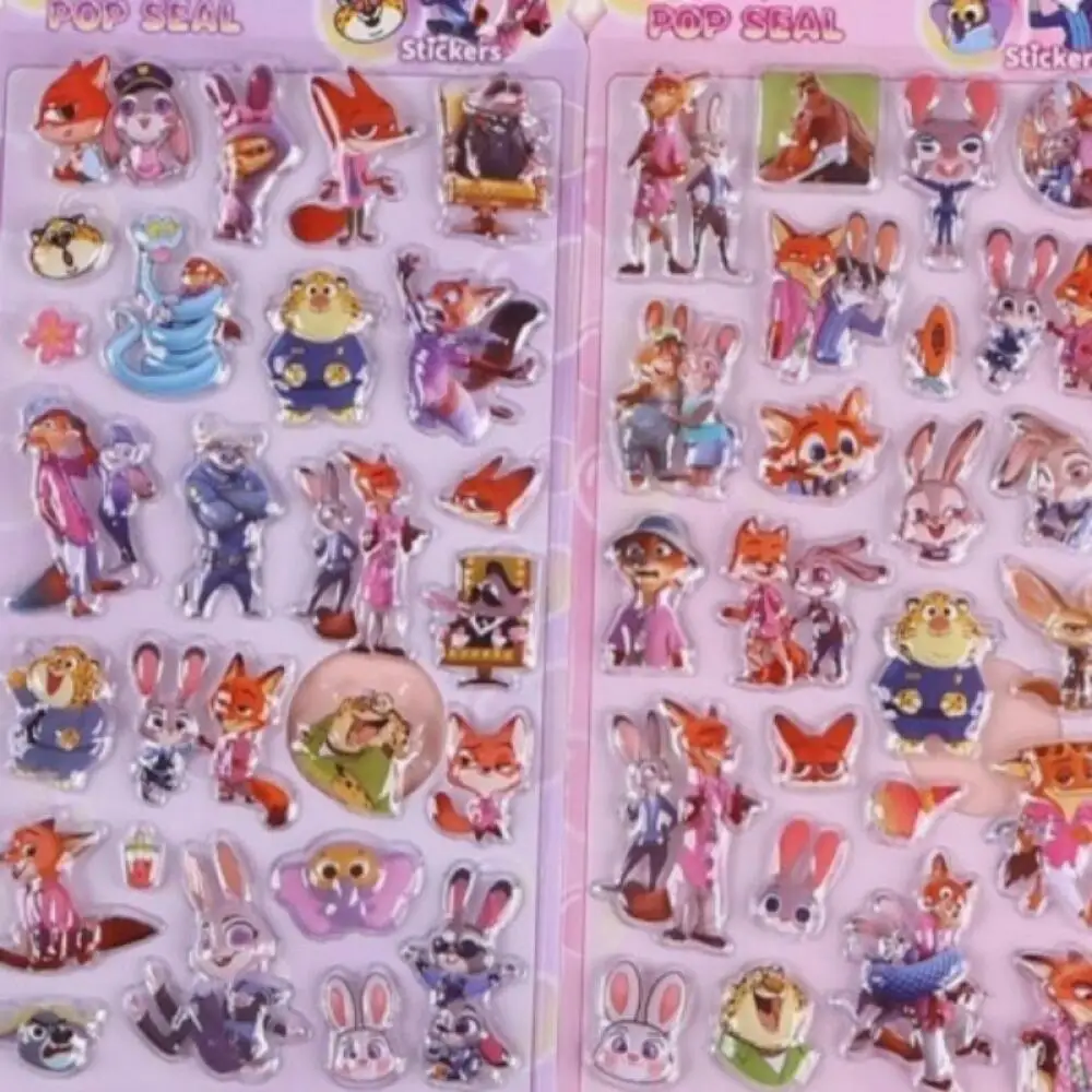 Random 1Pcs New Model Disney Zootopia Judith Hopps Three-Dimensional Relief Crystal Sticker Diy Phone Case Water Cup Friend Gift