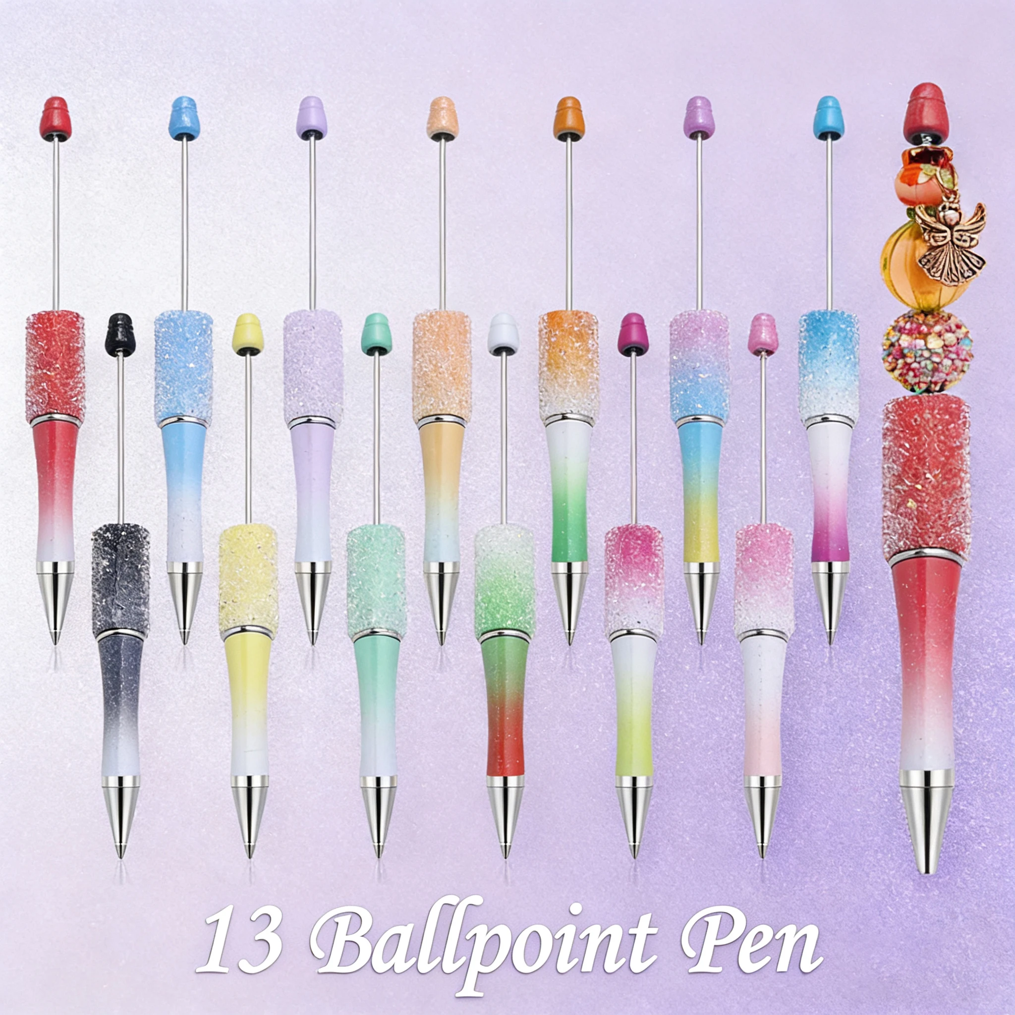 

13Pcs DIY Full Star Beaded Pen Creative Handmade Sticker Set Diamond Beaded Ballpoint Pens