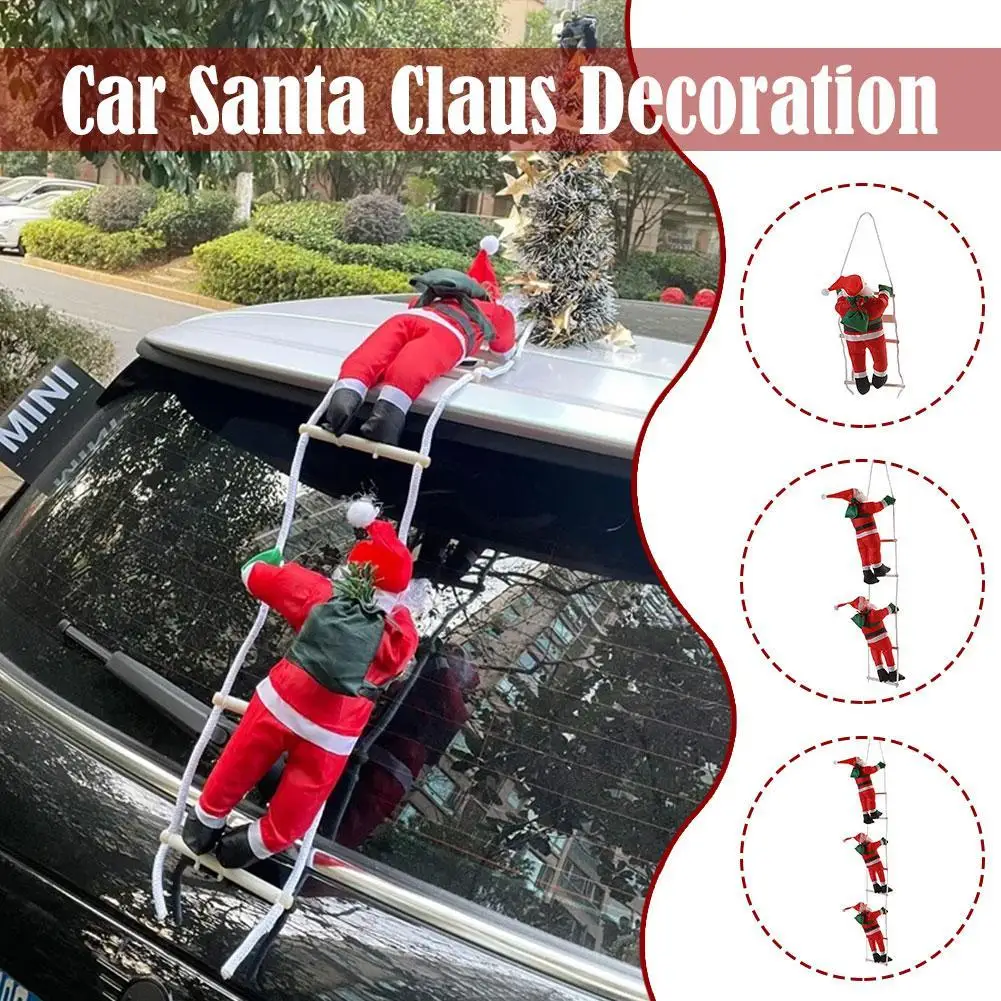 Santa Claus Ladder Doll Christmas Tree Hanging Decoration Car Rear Door Decoration Christmas And New Year Gifts