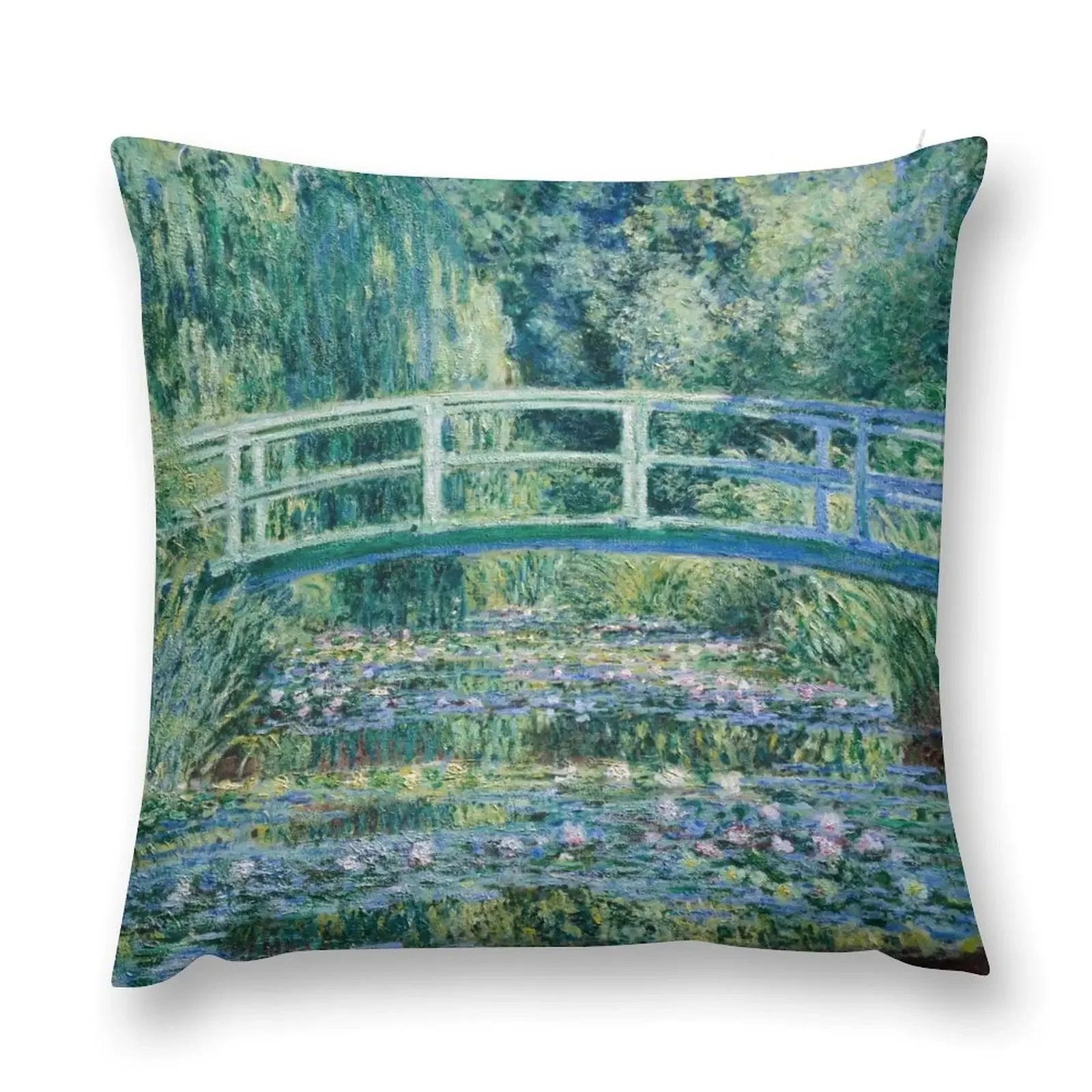 Claude Monet Water Lilies and Japanese Bridge Throw Pillow covers for pillows pillows decor home pillow