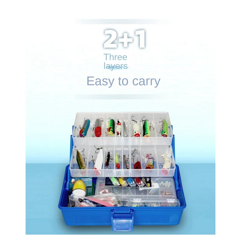 Fishing Storage Box Hook Tackle Tool Container with Handle Waterproof Equipment Box-ABLA