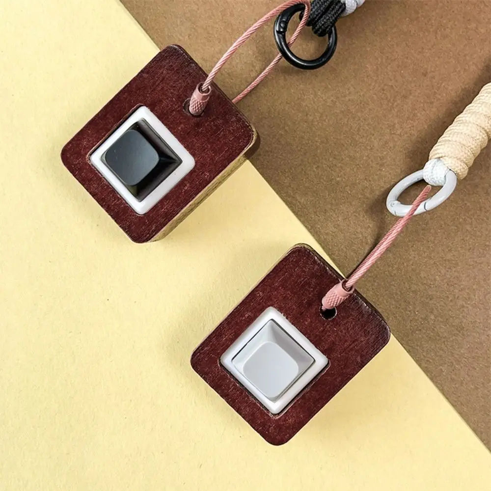 New Wooden Keyboard Keychain Stress Relief DIY Button Keycap Mini Pass The Time Finger Clicker for Adult