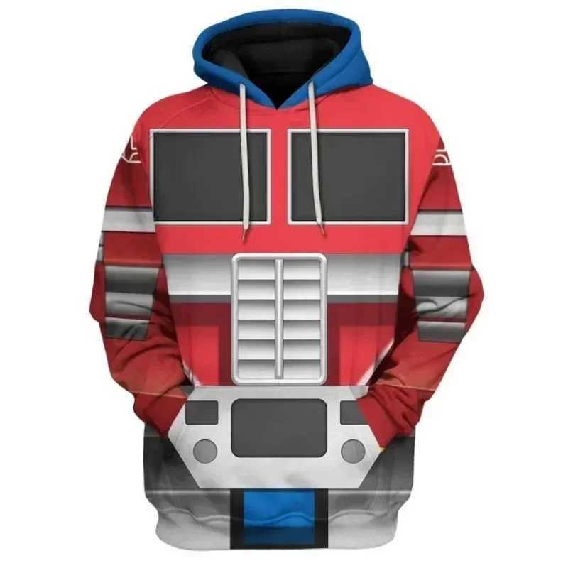 Robot Character Cosplay 3D Print Pullover Hoodie Unisex Long Sleeve Hooded Sweatshirt for Halloween Party
