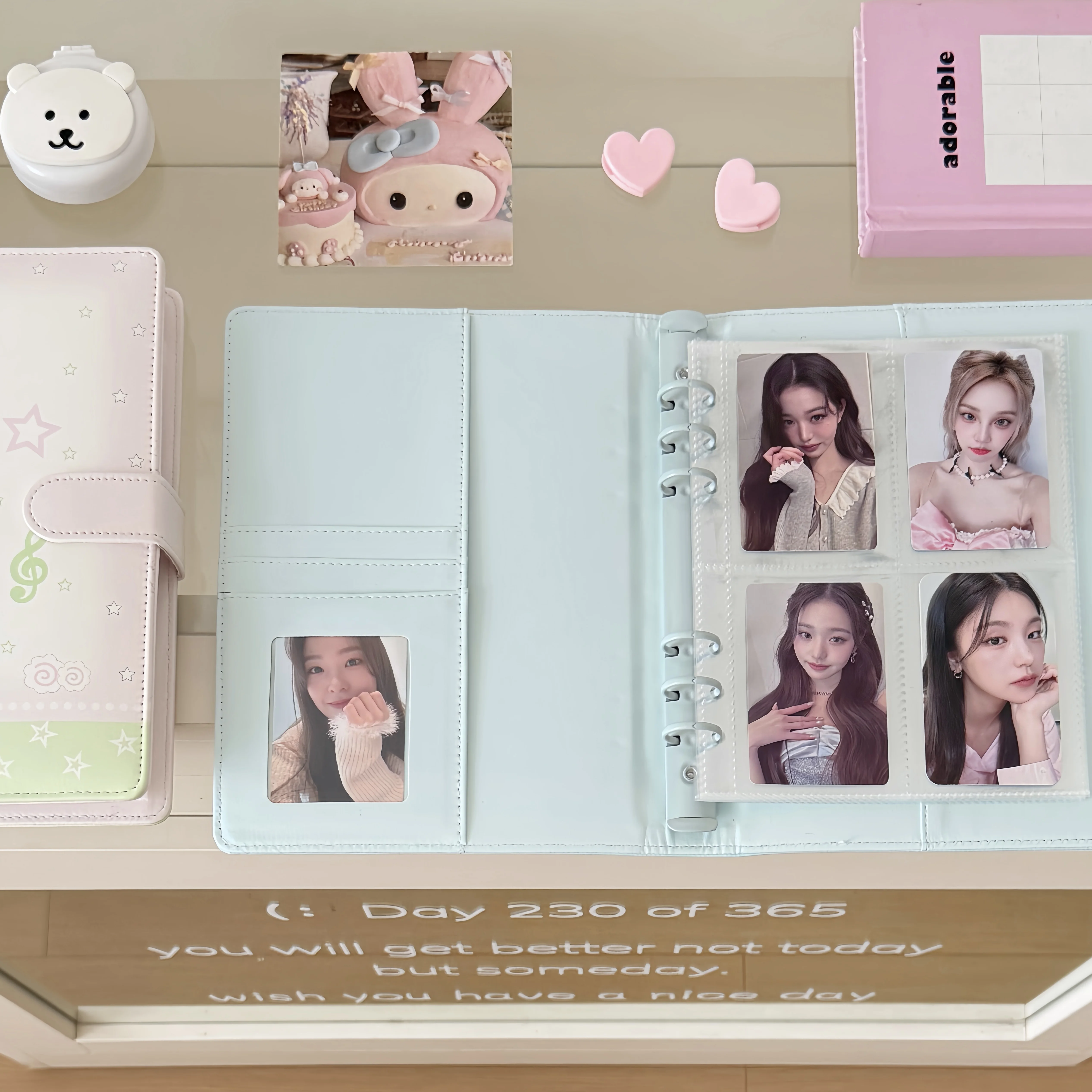 MINKYS Oryginalny Projekt Różowo-Niebieskie Anielskie Skrzydła Gwiazda PU A5 Album na Karty Kpop, Kolekcjonerski Album na Zdjęcia Idolów, Album na Karty Fotograficzne — zdjęcie produktu 4