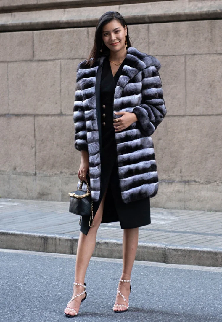 معطف نسائي من الفرو الصناعي بغطاء للرأس، سترة طويلة من القطيفة، ملابس خارجية شتوية دافئة على طراز شينشيلا، سميكة ورقيقة جديدة #1