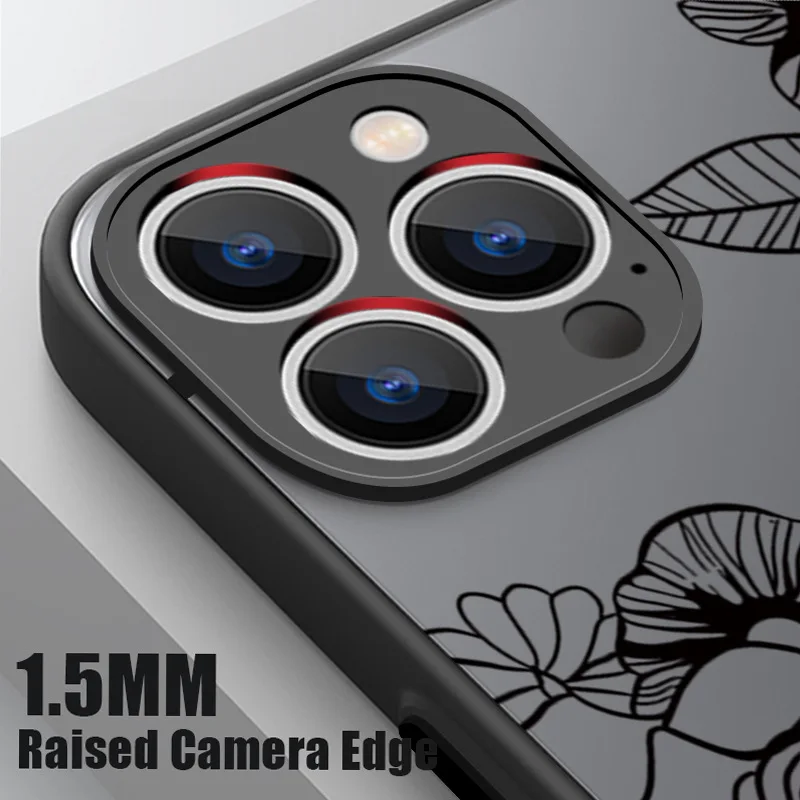 حافظة هاتف فلاور روز بلاك آرت، غطاء مغناطيسي رفيع لهاتف ابل ايفون 16 بلس برو ماكس #6