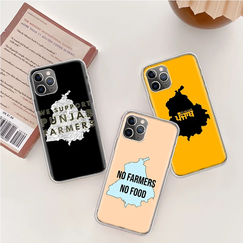 Punjab Map Outline Phone Case For Iphone 14 13 15 Pro Max Apple 11 12 Mini X XS XR 16 Plus 6 6S 5 5S Clear Cover Shell