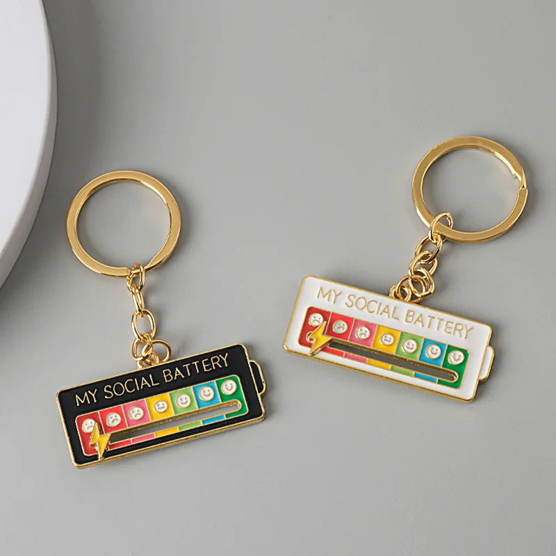 Llavero de energía de transformación emocional, adecuado tanto para hombres como para mujeres, mi insignia de batería social, accesorio emocional,