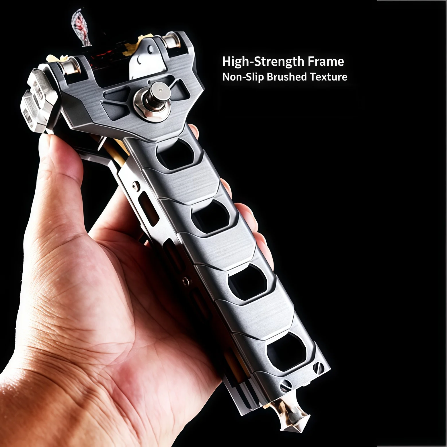 Upgraded Portable Double-Cheek Slingshot, Comes with 2 Bands and 70 Marbles, Magnetic Ammo Pouch, Men's Stress-Relief Outdoor Tool,