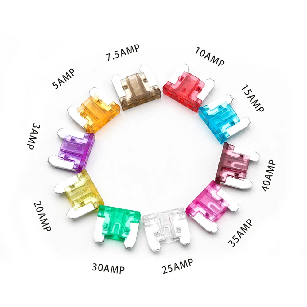 200PCS Automobile Car Security Fuse Blade Standard Auto Car Blade Fuse Assortment Kit Using For Mini-sized Car