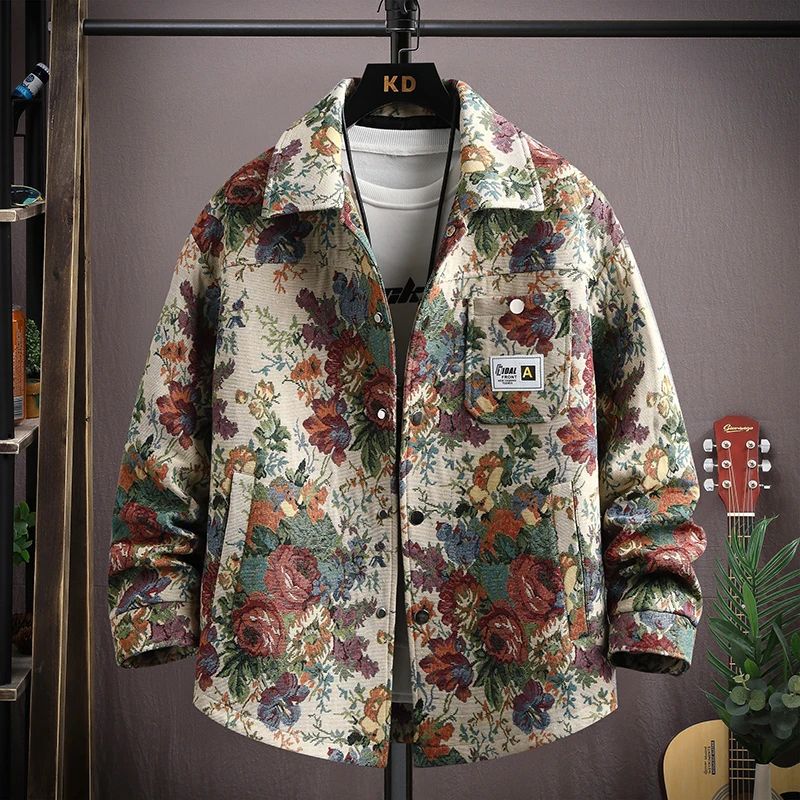 Men's Lapel Jackets 2026 Spring New Mens High Quality Fashion Trend Loose thick shirt men Comfortable Large Size Casual Jacket