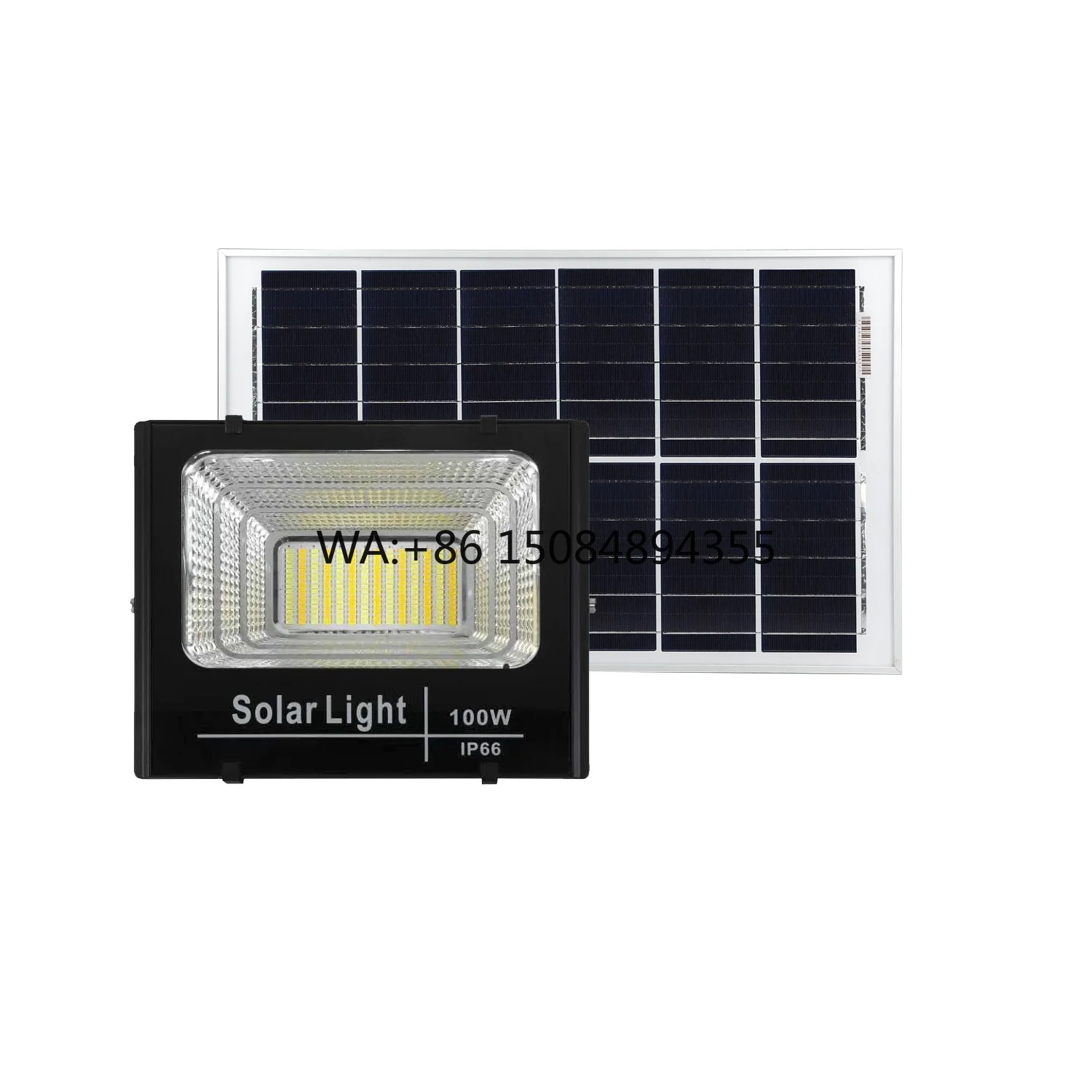 Aluminum 3000k 4000k 6500k IP65 Monocrystalline Solar Flood Lights 100w 300w LED Outdoor Garden Glass Lamp 200w ROHS Certified