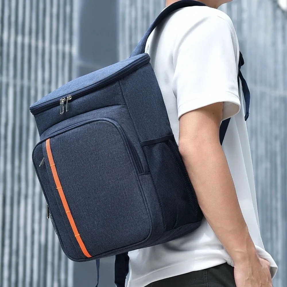 Insulated Insulated Backpack Double Shoulder Oxford Portable Thermal Lunch Bag Fashion Thickened Large Capacity Cooler Bag