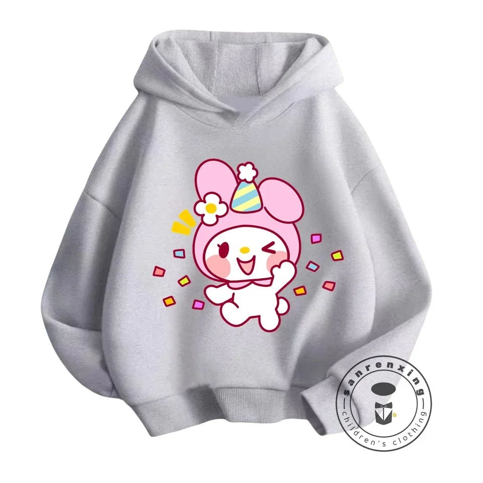 Sanrio My Melody Kawaii Hoodies for Boys Girls Adorable Japanese Style Cartoon Printed Sweatshirts Fashion Casual Kids Apparel