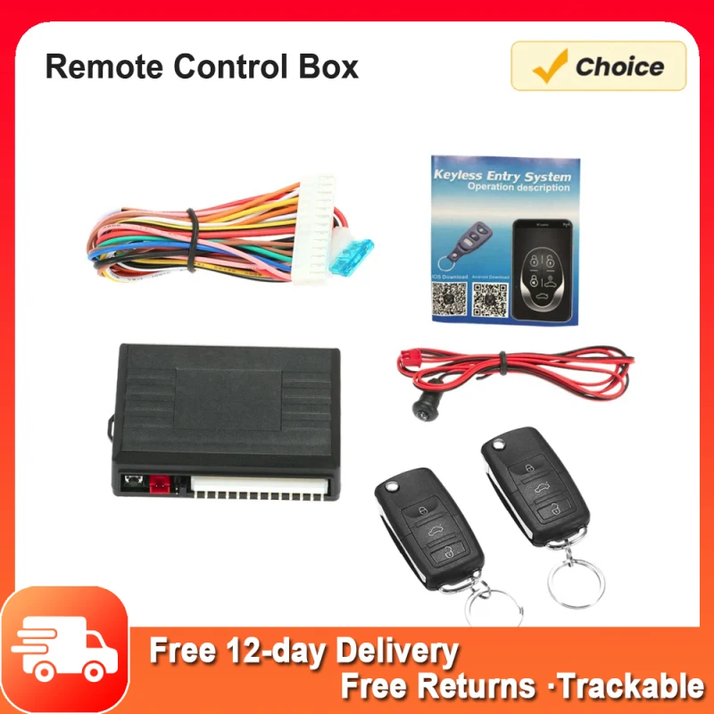 

Universal Car Door Lock Trunk Release Keyless Entry System Central Locking Kit With Remote Control LED Connection Wire