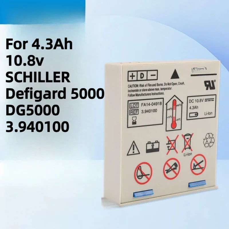 For 4.3Ah 10.8v SCHILLER Defigard 5000 DG5000 3.940100 Monitored Defibrillator Battery